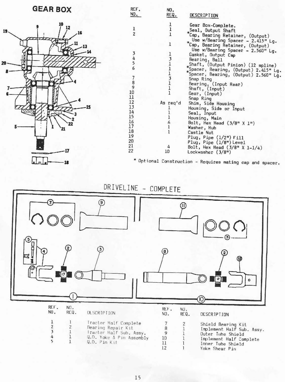 Parts lists (6 pages)